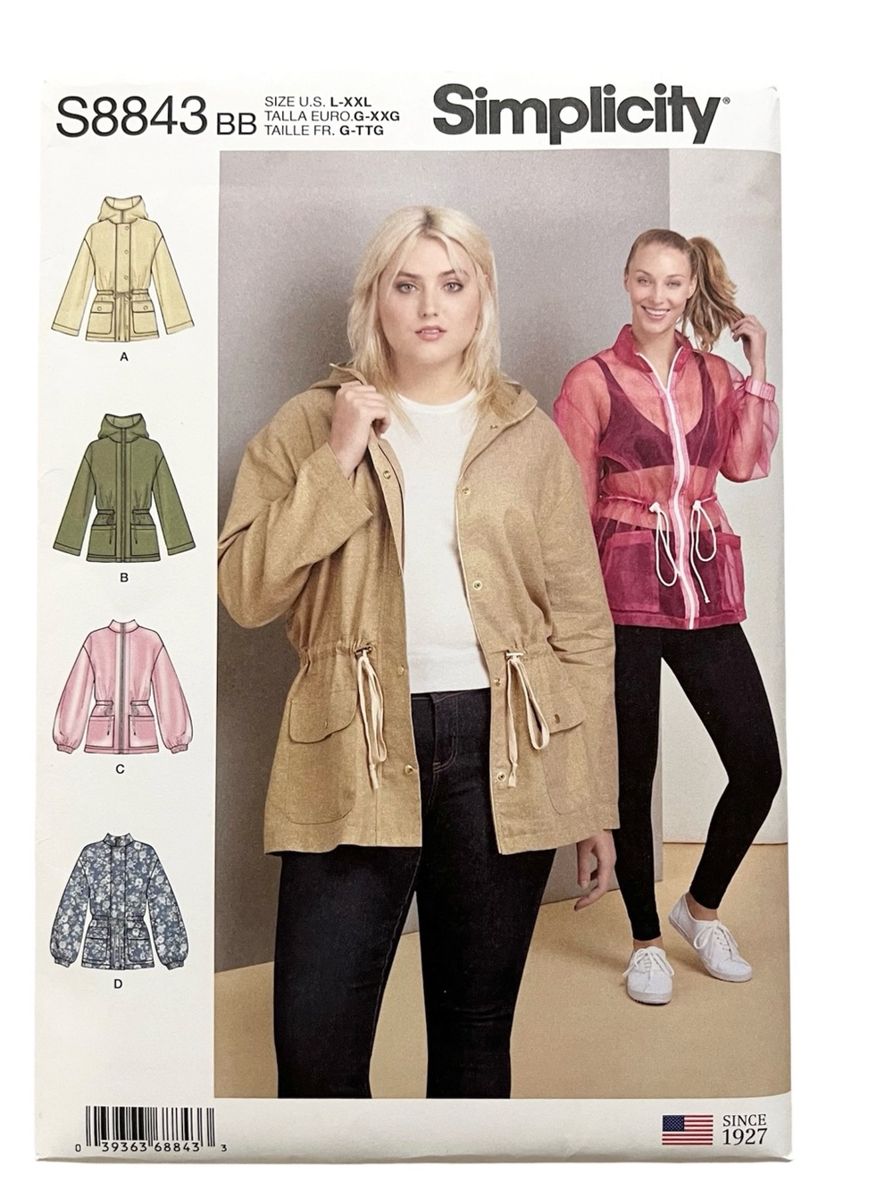 Simplicity S8844 Threads Women’s Blazer Sewing Pattern Sz 16-24 Uncut